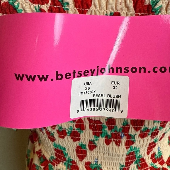 Betsey Johnson Strawberry Fields Smocked Maxi Dress XS - Picture 6 of 7